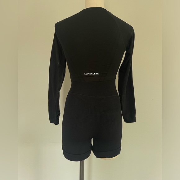 Bo + Tee Size Small Game On Ribbed High-Waisted Shorts in Black - Picture 11 of 13